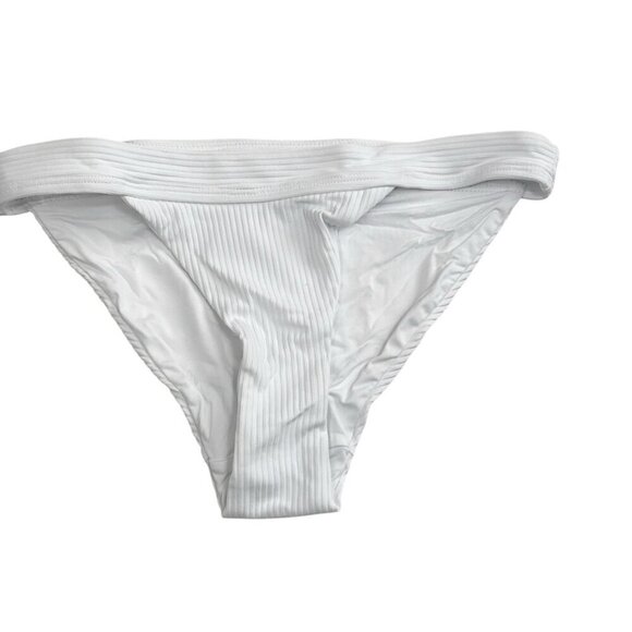 Andie Women's XS Banded Cheeky Rib Swim Bottom Bikini White NWT - Picture 3 of 16
